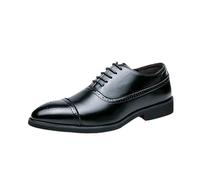 Chaussures Oxford Semi-Brogues for Hommes, en Cuir imperméable, à Lacets, Bout Pointu, Semelle en Caoutchouc antidérapante, Basses, for Mariage, Entretien d'embauche(41 EU)