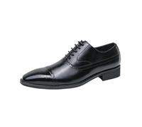 Chaussures Oxford semi-brogues for hommes, en cuir véritable, bout droit, classiques, à lacets, for bal promo, mariage, semelles en caoutchouc antidérapantes, talon carré, chaussures décontractées bas