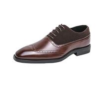 Chaussures Oxford Tendance en Cuir Veau à Bout Pointu et Lacets for Homme, Style Patchwork, Rehaussantes, antidérapantes, Talon carré, idéales for Le Bureau Les Affaires