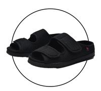 Chaussures Pieds Larges Bout Ouvert chaussures à enfilage rapide Chaussures de DiabéTiques œDèMe pour Homme Pantoufle Orthopédique pour Diabetique(Black,41 EU)