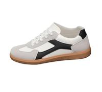 Chaussures Pieds Larges Femme, Basket Sneakers Femme - Sneakers Rétro Bicolores à Semelle Plate Baskets Décontractées et Confortables Chaussures Urbaines Polyvalentes pour Marche Sorties et Quotidien