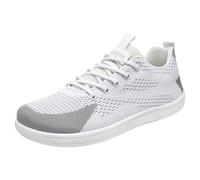 Chaussures pieds nus larges unisexes pour homme et femme - Coupe large - Minimaliste - Chaussures de marche d'extérieur légères et respirantes - Avec soutien de la voûte plantaire, blanc, 39.5 EU