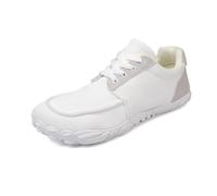 Chaussures pieds nus minimalistes antidérapantes en maille rembourrée avec large bout pour les orteils, respirantes, légères et confortables, pour un usage quotidien, blanc, 41 1/3 EU