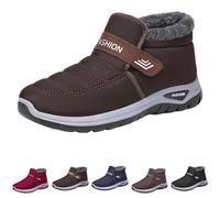 Chaussures pieds nus pour femme - Bottes d'hiver doublées - Bottes de neige - Bottes d'hiver - Bottes d'hiver - Bottines confortables - Imperméables - Antidérapantes - Doublure en fourrure -