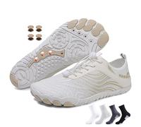 Chaussures plantées pour homme et femme - Chaussures de sol avec neuropathie en cuivre - Douces et confortables - Chaussures de randonnée, H02white, 43 EU