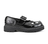 Chaussures Plateforme Gothique À Boucle Pour Femmes Mary Jane Kitty En Cuir Noir