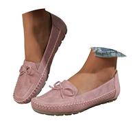 Chaussures Plates Chic Femmes Semelle Bateau Plates Chausson Antidérapants Décontractées Confortables Respirantes Pantoufle Chaussures de Travail décontractées pour L'Intérieur et (Red, 37)