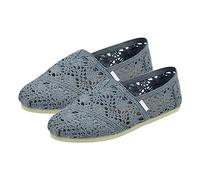 Chaussures plates classiques en toile pour femme, gris, 38 EU