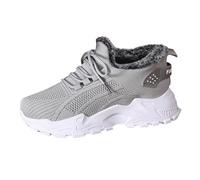 Chaussures plates confortables pour la neige, doublure thermique, lacets latéraux rapides, semelle en caoutchouc épais, bottes de trekking polaire pour froid extrême, Lumière Ashy, 36 EU