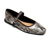 Chaussures plates décontractées de tous les jours pour femmes avec motif peau de serpent CaractéristiquesStyle : Ballerine à bout pointu, esprit Mary JaneDessus : Suédine douce et résistanceFermentati
