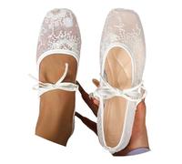 Chaussures, Plates Élégantes en Dentelle, À Bout Pointu Et Détails en Résille, Confortables Et Décontractées Au Quotidien., Couleur Vive Et Durable