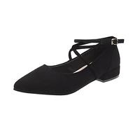 Chaussures plates en cuir pour femme - Chaussures simples - Chaussures à semelle pour femme - Bottes pour femme - Things Give Your Sister, Noir , 38.5 EU