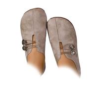 Chaussures plates en cuir souple pour femme, mocassins orthopédiques confortables et souples à enfiler, marron clair, 3 UK 3X-Narrow