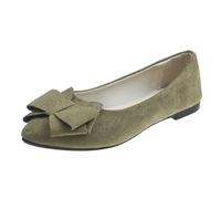 Chaussures plates en daim pour femme, coupe large, légères, décontractées, avec nœud, pour rendez-vous galant, navette, ballerines antidérapantes à bouche peu profonde pointue, mocassins pour femme