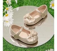 Chaussures Plates En Or Simples Et Mignonnes Pour Petite Fille Avec Nœud Papillon EUR21,EUR22,EUR23,EUR24,EUR25,EUR26,EUR27,EUR28Unicolore