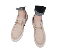 Chaussures plates en velours côtelé pour homme - Chaussures de marche légères à enfiler à bout rond - Mocassins confortables à enfiler - Ouverture peu profonde - Semelle basse - Chaussures unies