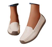 Chaussures Plates Femme Simple élégantes légères Orthopédiques Chausson Décontractées Semelle Bateau Plates Antidérapants Chaussures de Travail décontractées pour Un Look Quotidien Chic (Beige, 41)