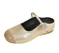 Chaussures Plates Femmes Cuir Chaussures Lai Personnes Pantoufles Épais Chaussures Unique Été Nouvelles Exquises Paillettes Splash Cent Avec Plat Argent Petite Femme, or, 37 EU