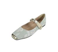 Chaussures plates florales à orteil carré pour femmes avec bretelles auto-adhésives - confortable Mary Jane Slip-ons, pompes de ballet élégantes adaptées à un bureau et à des vêtements décontractés