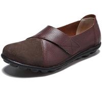 Chaussures plates larges pour femmes, pieds enflés, chaussures de sport hautement élastiques, respirantes, grande taille, pour le travail, la salle de sport, l'entraînement de course (marron 39 EU)