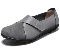 Chaussures plates larges pour femmes, pieds enflés, chaussures de sport hautement élastiques, respirantes, grande taille, pour le travail, la salle de sport, l'entraînement de course (gris 41 EU)