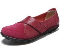 Chaussures plates larges pour femmes, pieds enflés, chaussures de sport hautement élastiques, respirantes, grande taille, pour le travail, la salle de sport, l'entraînement de course (rouge 39 EU)