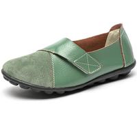 Chaussures plates larges pour femmes, pieds enflés, chaussures de sport hautement élastiques, respirantes, grande taille, pour le travail, la salle de sport, l'entraînement de course (vert 39 EU)