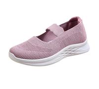 Chaussures plates Mary Jane pour femme avec semelle épaisse - Coupe extra large - En maille respirante - Antidérapantes - Légères et confortables - Style décontracté - Pour le travail et le bureau