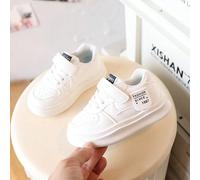 Chaussures plates pour enfants, chaussures de sport pour filles, baskets blanches décontractées unisexes, chaussures bébé EUR21,EUR22,EUR23,EUR24,EUR25,EUR26,EUR27,EUR28,EUR29,EUR30Géométrique,Lettres