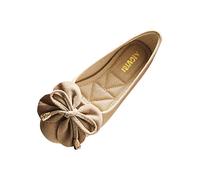 Chaussures plates pour femme - Ballerines fermées - Chaussures de danse fermées à enfiler - Avec nœud - Chaussures basses élégantes - Chaussures bateau confortables - Chaussures de jazz légères - Pour