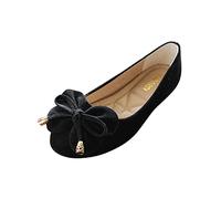 Chaussures plates pour femme - Ballerines fermées - Chaussures de danse fermées à enfiler - Avec nœud - Chaussures basses élégantes - Chaussures bateau confortables - Chaussures de jazz légères - Pour