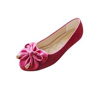Chaussures plates pour femme - Ballerines fermées - Chaussures de danse fermées à enfiler - Avec nœud - Chaussures basses élégantes - Chaussures bateau confortables - Chaussures de jazz légères - Pour