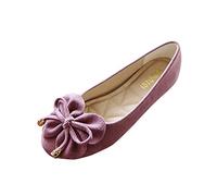 Chaussures plates pour femme - Ballerines fermées - Chaussures de danse fermées à enfiler - Avec nœud - Chaussures basses élégantes - Chaussures bateau confortables - Chaussures de jazz légères - Pour