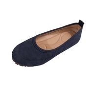 Chaussures plates pour femme - Large largeur - Style décontracté - Bout rond - Respirantes - Confortables - Élégantes - Classiques - À enfiler - Convient pour le shopping, les fêtes, le travail, bleu