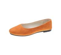Chaussures plates pour femme, mocassins à enfiler, pointus, antidérapantes, plates, confortables, pour l'été, élégantes, sportives, chaussures d'été, Orange, 39 EU