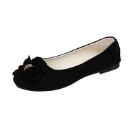 Chaussures plates pour femme printemps été et automne en daim léger à bout rond bout rond bout souple nœud chaussures simple rencontres quotidiennes grande taille chaussures à talon compensé pour