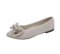 Chaussures plates pour femme printemps été et automne en daim léger pointu Bouche souple Bottom Bow Chaussures simples Rencontres quotidiennes Grande taille Chaussures plates Chaussures pour femme 38