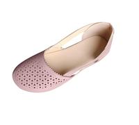 Chaussures plates pour femme - Sandales orthopédiques à bout fermé - Chaussures creuses respirantes - Légères et tendance - Coupe large - Chaussures de marche souples et rembourrées, rose, 4.5 UK