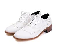 Chaussures plates rétro pour femme - Élégantes et confortables - Chaussures d'été légères pour femme - Ballerines tendance avec semelle fixe, Blanc., 47 EU