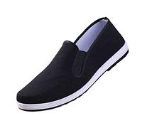 Chaussures plates unisexes de Kung Fu en tissu ancien de Pékin, Glissement traditionnel chinois sur les chaussures en toile faites à la main d'arts martiaux de semelle en caoutchouc, pour Karaté Tai C