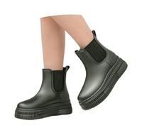 Chaussures pluie en caoutchouc unisexes Bottes travail imperméables la mode sécurité de qualité Adhérence boue/glace Semelle extérieure gomme pour l'industrie Alimentaire