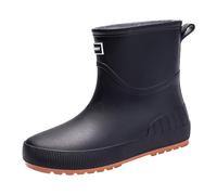 Chaussures Pluie en Caoutchouc Unisexes Bottes Travail imperméables Semi-compensées Rembourrage EVA Adhérence Boue/Glace Fourrure Polaire Doublure pour l'industrie Alimentaire