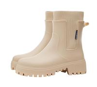 Chaussures pluie en caoutchouc unisexes Imperméable Coupe-Vent Bottes enfiler Rembourrage EVA Compris la Semelle intérieure extérieure gomme pour Les Pieds Chauds et secs