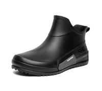 Chaussures Pluie en Caoutchouc Unisexes Imperméable Coupe-Vent Bottes Semi-compensées Confortable Antidérapant Doublure Tissu Isolation Thermique Hiver pour l'industrie Alimentaire