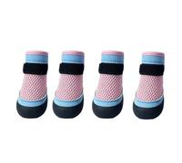 Chaussures pour Animaux de Compagnie, Couvre-Pattes Respirant avec Sangle d ' Ouverture Douce, Ensemble de Quatre pièces par Temps Chaud, de Marche pour Petits Chiens, Chaussures en