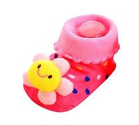 Chaussures pour bébé garçon et fille - Chaussures pieds nus en coton - Tricot - Chaussures d'apprentissage de la marche - Flexibles et légères - Chaussettes de sol en peluche mignonnes - En forme
