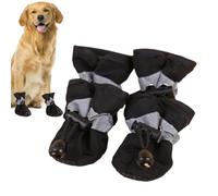 Chaussures pour chien - 4 pièces chaussures pour animaux de compagnie, bottes de pluie pour chien, protecteur de patte imperméable, cordon de serrage réglable, matériau souple durable, ajustement conf