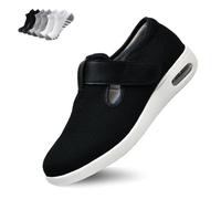Chaussures pour diabétiques, Chaussures de Marche Larges faciles à Enfiler et à Retirer(Black,39 EU)