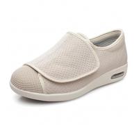 Chaussures pour Diabétiques pour Hommes Femmes Extra Large Slip-on Pieds Gonflés Chaussures Chaussures De Marche Réglables pour Personnes Âgées,Beige,40 EU