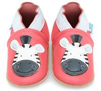 Chaussures pour enfant en cuir souple - Chaussures pour bébé en cuir avec semelle en daim - Chaussures pour premiers pas, pour fille ou garçon, Zebra, 12-18 mois